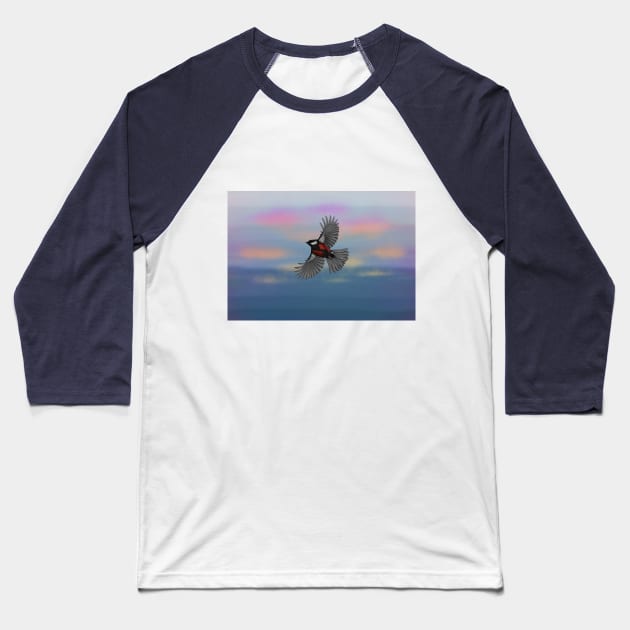 Flying bird in the sky Baseball T-Shirt by HiddenKatrin